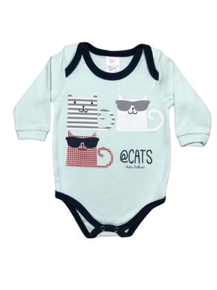 Imagem de KIT 2 Bodys Manga Longa Estampado Bebê Bicho Molhado REF:9022
