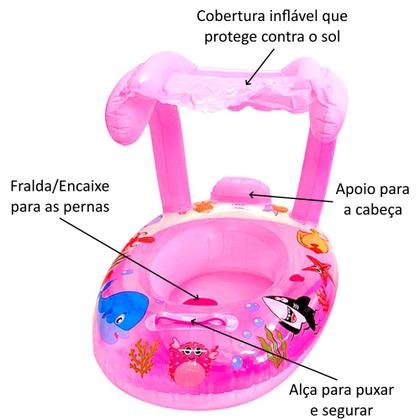 Imagem de Kit 2 Boias Bote Fralda com Cobertura Bote Baby Rosa e Azul