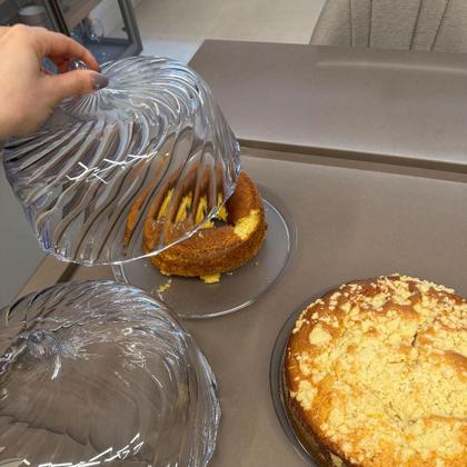 Imagem de Kit 2 Boleiras Porta Bolo com Cúpula 30cm Transparente Glassy Crippa Doces Sobremesas