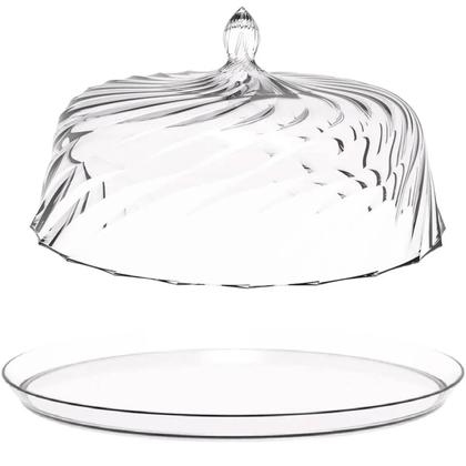 Imagem de Kit 2 Boleiras Porta Bolo com Cúpula 30cm Transparente Glassy Crippa Doces Sobremesas