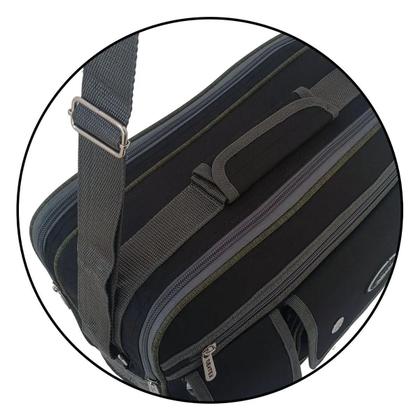 Imagem de kit 2 Bolsa Transversal Pasta Executiva Reforçada Trabalho Viagem cabe notebook divisorias reforçada