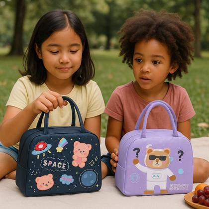 Imagem de Kit 2 Bolsas Térmicas Oxford Marmita Alimentos Bebidas