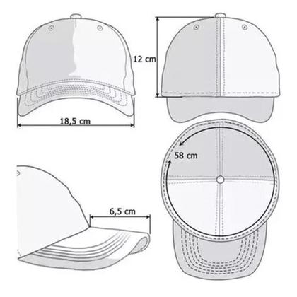 Imagem de Kit 2 Bonés Chapeu Bombeta Ajustável Liso Aba Curva Preto