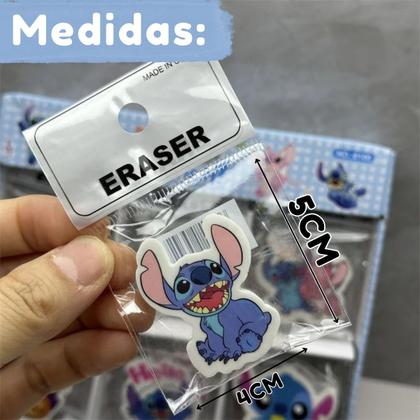 Imagem de Kit 2 Borrachas Escolar Fofa Stitch Papelaria - Sortida