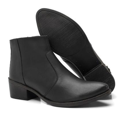 Imagem de Kit 2 Bota Feminina Cano Curto Coturno Com Zíper Confortável