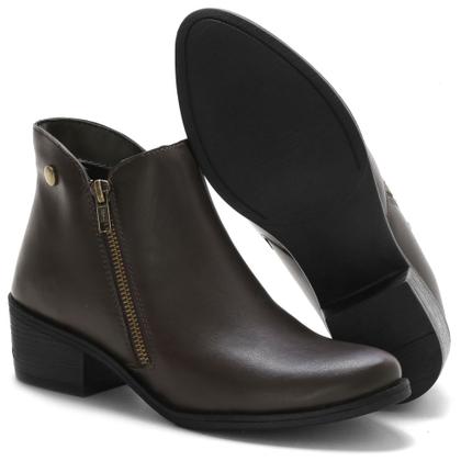 Imagem de Kit 2 Bota Feminina Salto Baixo JCL STORE Cotruno Country Chelsea Casual Zíper Dia a Dia Conforto