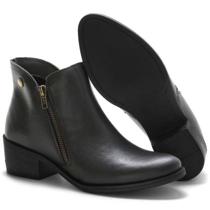 Imagem de Kit 2 Bota Feminina Salto Baixo JCL STORE Cotruno Country Chelsea Casual Zíper Dia a Dia Conforto