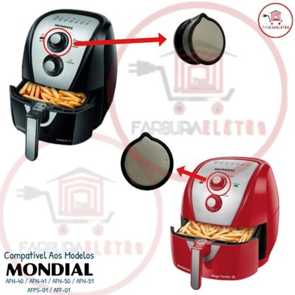 Imagem de Kit 2 Botões Knob do Timer para Fritadeira Air Fryer Mondial AFN-40 LE/ AFN-40  BI AFN-40 FB