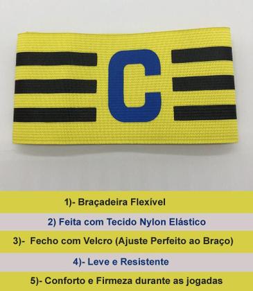 Imagem de Kit 2 Braçadeiras Faixa de Capitão Elástica de Futebol