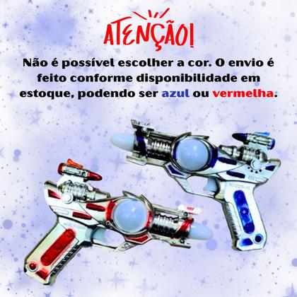 Imagem de Kit 2 Brinquedo Arma Pistola Missão Espacial Com Luz led E Som presente festa infantil interativo