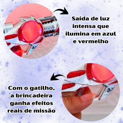 Imagem de Kit 2 Brinquedo Arma Pistola Missão Espacial Com Luz led E Som presente festa infantil interativo