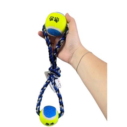 Imagem de Kit 2 Brinquedo Cachorro Corda Mordedor com bola de tenis