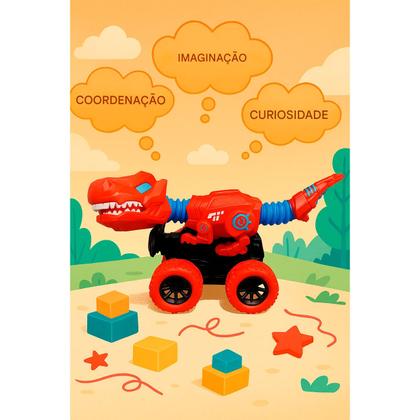 Imagem de Kit 2 Brinquedo Dinossauro tubos telescópicos Stress Diy