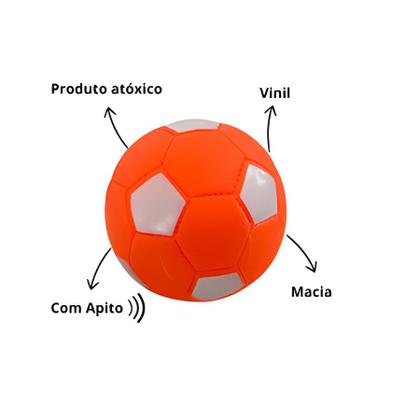 Imagem de Kit 2 Brinquedo para Cachorro Mordedor Bolinha de Futebol Borracha Pet Cães com Apito
