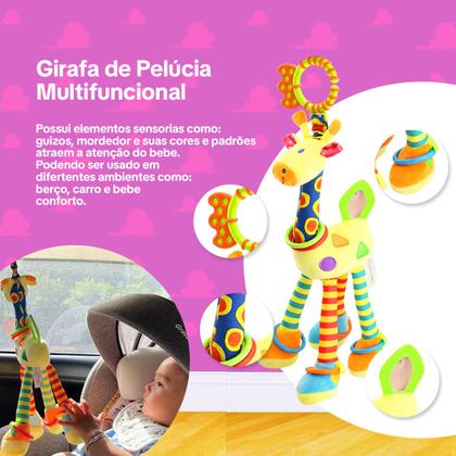 Imagem de Kit 2 Brinquedo Pelúcia Mobile Girafa E Chave Musical Bebê