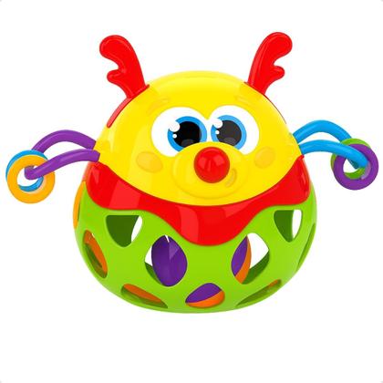 Imagem de Kit 2 Brinquedos Infantil 2em1 Interativos Bichinhos Chocalho Joaninha Presente Criança Bebê