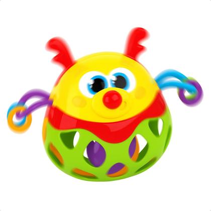 Imagem de Kit 2 Brinquedos Infantil 2em1 Interativos Bichinhos Chocalho Joaninha Presente Criança Bebê