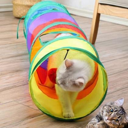 Imagem de Kit 2 Brinquedos Interativos para Gatos (Túnel + Túnel Mola Maluca)