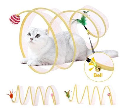 Imagem de Kit 2 Brinquedos Interativos para Gatos (Túnel + Túnel Mola Maluca)