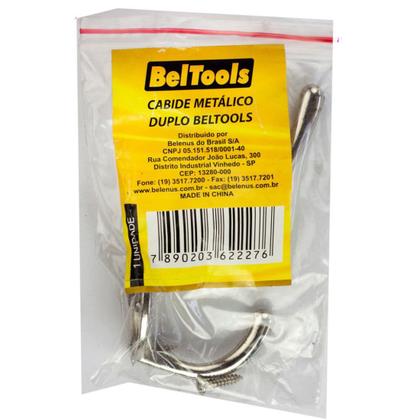 Imagem de Kit 2 Cabide Duplo Grande Metálico Niquelado Beltools