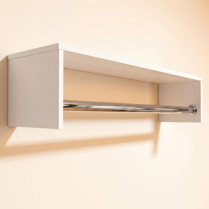 Imagem de Kit 2 Cabideiros Arara Roupas Branco Com Prateleira Closet Quarto Organizador Moderno  ALBERGONI