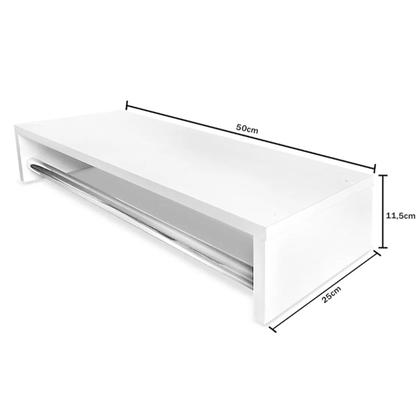 Imagem de Kit 2 Cabideiros De Parede Arara de Roupas em MDF Branco 50cm