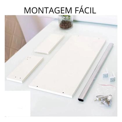 Imagem de Kit 2 Cabideiros de Parede Arara Porta Roupas Quarto Closet Branco - Straub Web