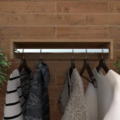 Imagem de Kit 2 Cabideiros de parede suspenso 70x25x11,5 Amadeirado