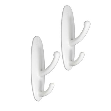 Imagem de Kit 2 Cabides Gancho Suporte Adesivo Duplo Toalha Banheiro