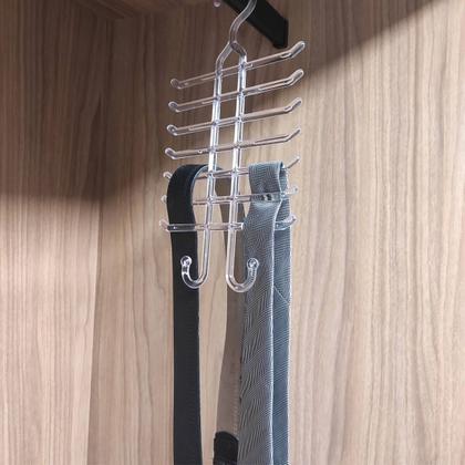 Imagem de Kit 2 Cabides para Gravatas Cintos Suporte Organizador de Closets Armários Cristal