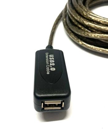 Imagem de Kit 2 Cabo Amplificado Extensor 10m Macho Femea Usb 2.0 10 Metros