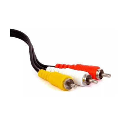 Imagem de Kit 2 Cabo Audio E Video Rca Smart Tv Video Game Tv Cabo 3x3 25cm