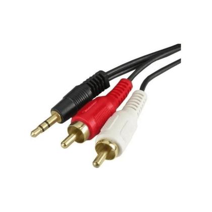Imagem de Kit 2 Cabo de Áudio Auxiliar P2 Macho X 2 RCA Macho 5 Metros