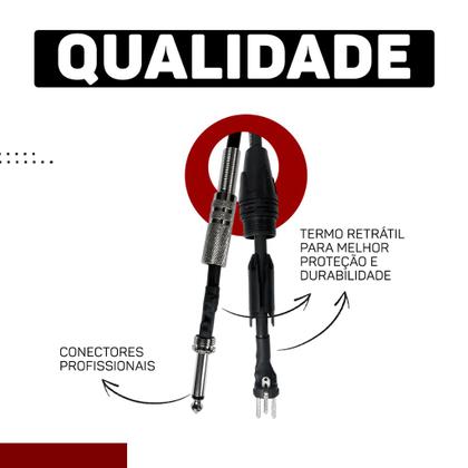 Imagem de Kit 2 Cabo De Microfone Balanceado P10 Mono Para Xlr Macho 1m Metro - Pulse Eletrolon