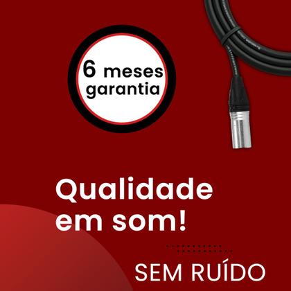Imagem de Kit 2 Cabo De Microfone Balanceado Xlr Macho Para Xlr Femea 5m Metros - Pulse Eletrolon