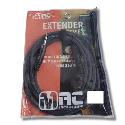 Imagem de Kit 2 Cabo Ext De Fone P10 St + P2 Fêmea 9.15M Mac Cabos