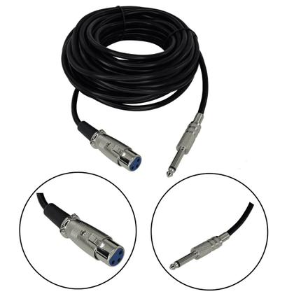 Imagem de Kit 2 Cabo Microfone e Violão Mono P10 para XLR 5 Metros