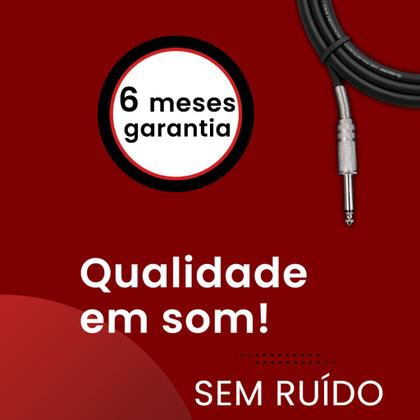Imagem de Kit 2 Cabo P10 Mono P10 Mono Para Violão Guitarra Baixo 1m Metro - Pulse Eletrolon