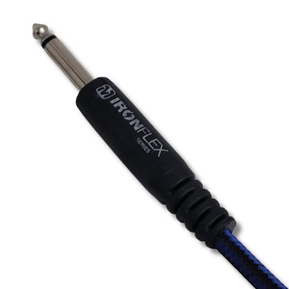 Imagem de Kit 2 Cabo P10 + P10 90º 4.57m 0.40mm Têxtil Ironflex Bk Az