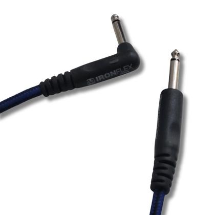 Imagem de Kit 2 Cabo P10 + P10 90º 4.57m 0.40mm Têxtil Ironflex Bk Az