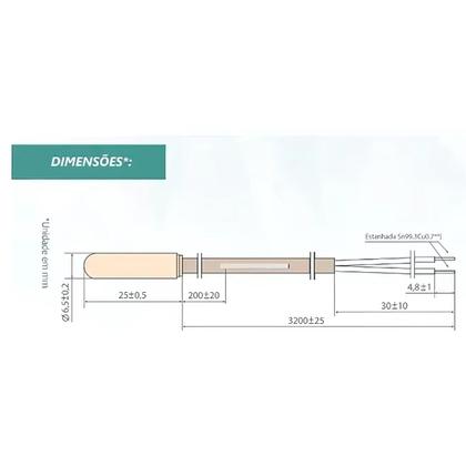 Imagem de Kit 2 Cabo Sensor De Temperatura Ntc 2m Sb70 Full Gauge