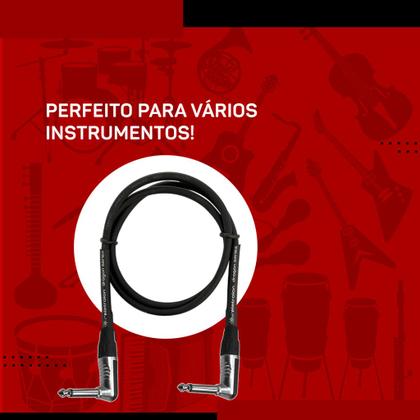 Imagem de Kit 2 Cabos P10 90º Mono Para P10 90 Mono - 1 Metro Cada Eletrolon