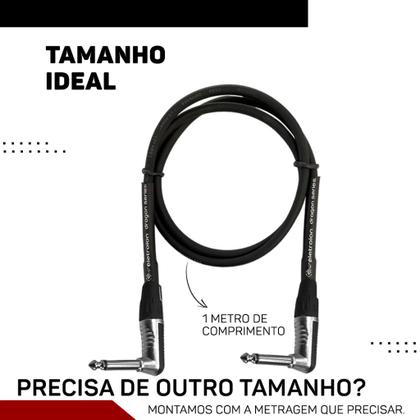 Imagem de Kit 2 Cabos P10 90º Mono Para P10 90 Mono - 1 Metro Cada Eletrolon