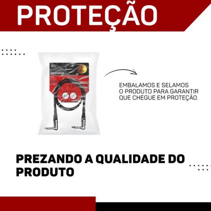Imagem de Kit 2 Cabos P10 90º Mono Para P10 90 Mono - 1 Metro Cada Eletrolon