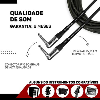 Imagem de Kit 2 Cabos P10 90º Mono Para P10 90 Mono - 1 Metro Cada Eletrolon