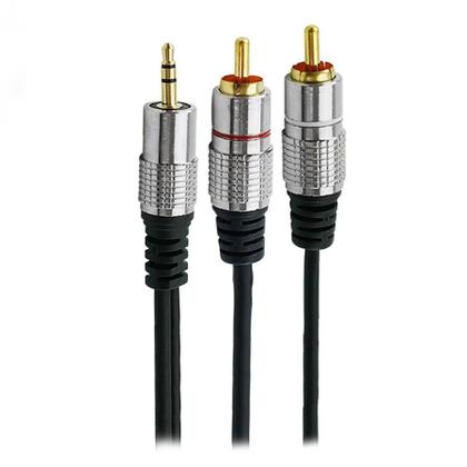 Imagem de Kit 2 cabos p2st+2rca 2m - cabo p2 estereo x 2 rca macho - pix