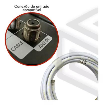 Imagem de Kit 2 Cabos Rg6 Com 10Mts Montado C/4 Emendas F - Silver