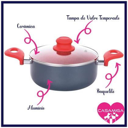 Imagem de Kit 2 Caçarola Revestimento Cerâmico Onix 1.8Mm 20 E 24Cm