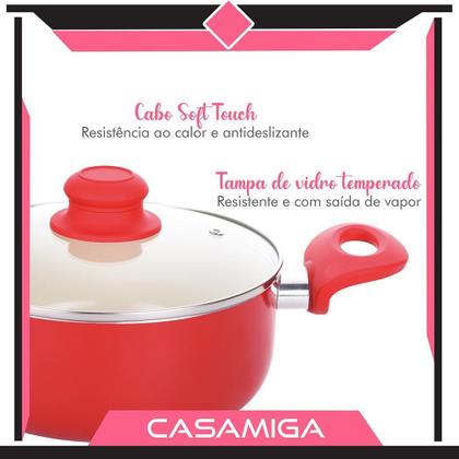Imagem de Kit 2 Caçarolas Revestimento Cerâmico Rubi 1,8Mm 22Cm Class