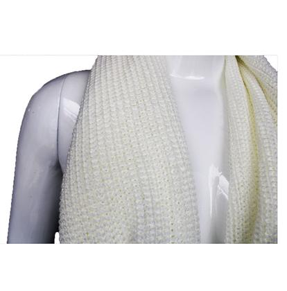 Imagem de Kit 2 Cachecóis Feminino Fechada Em Lã Tricô Gola Max  Branco